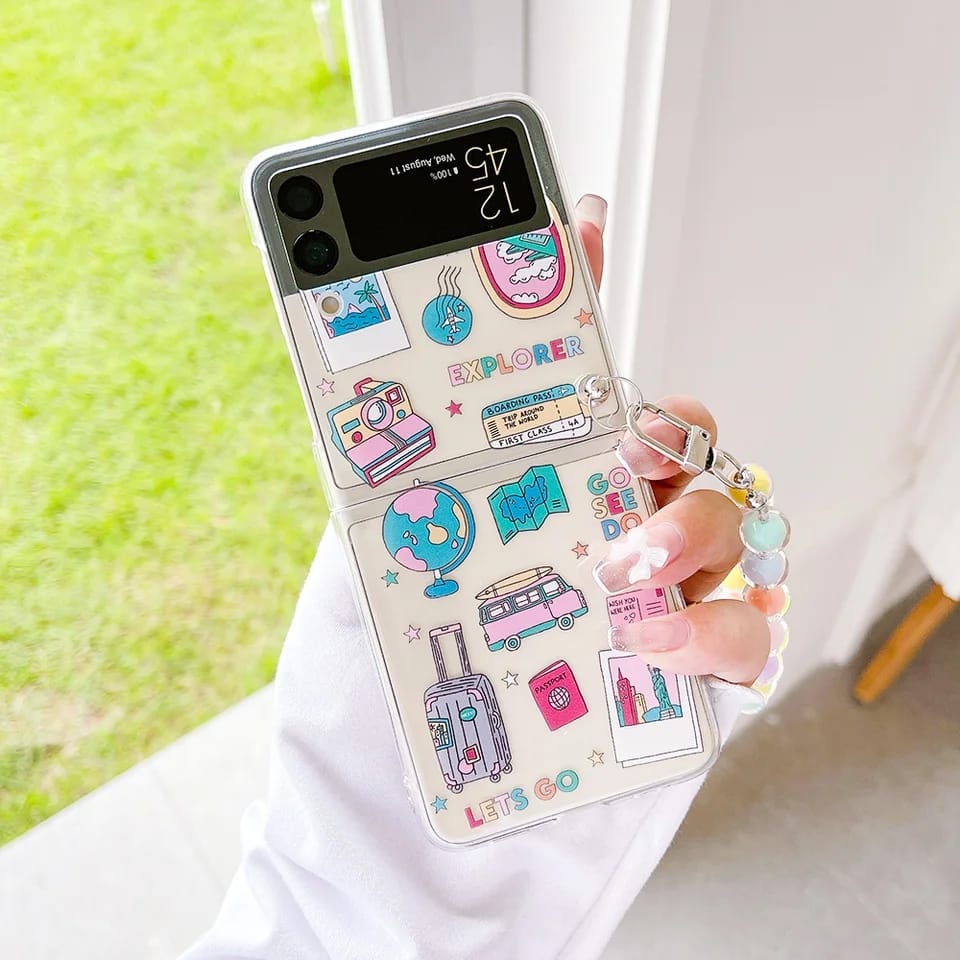 Samsung Galaxy Z Flip 5 Traveller Badges Case - phone case
