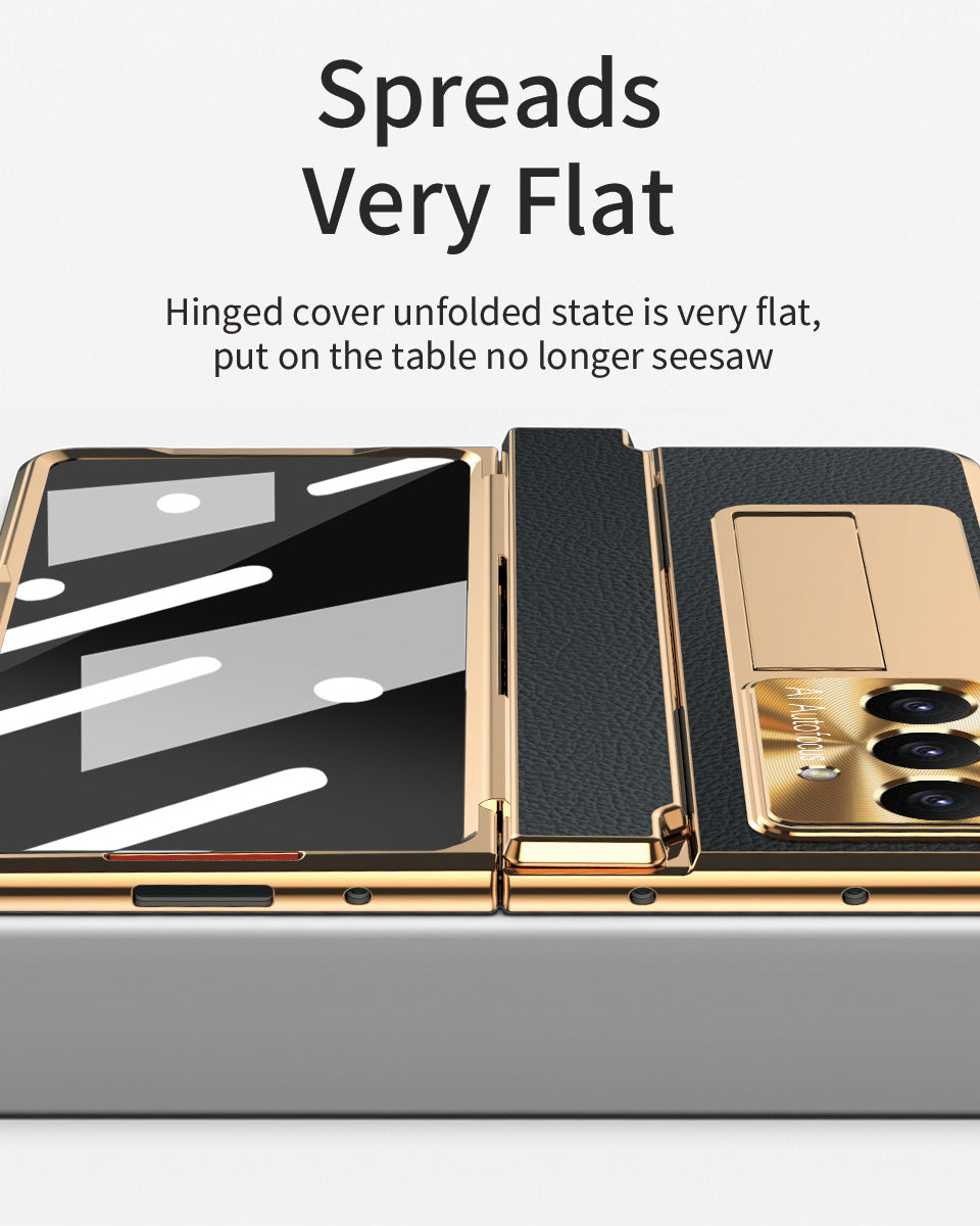 Samsung Galaxy Z Fold 6 Champagne Gold Electroplated Leather Cover - colour options