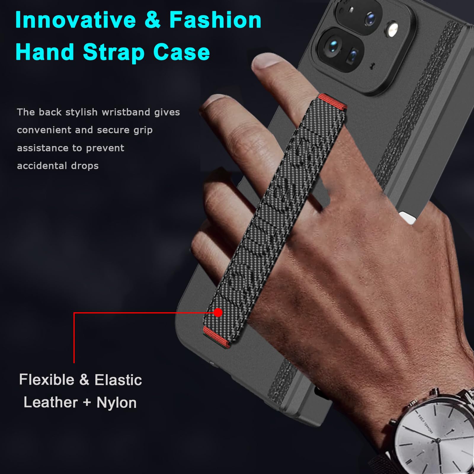 Jet Black Hand Strap Cover (with Front Glass) iPhone cover – JustAndBest India