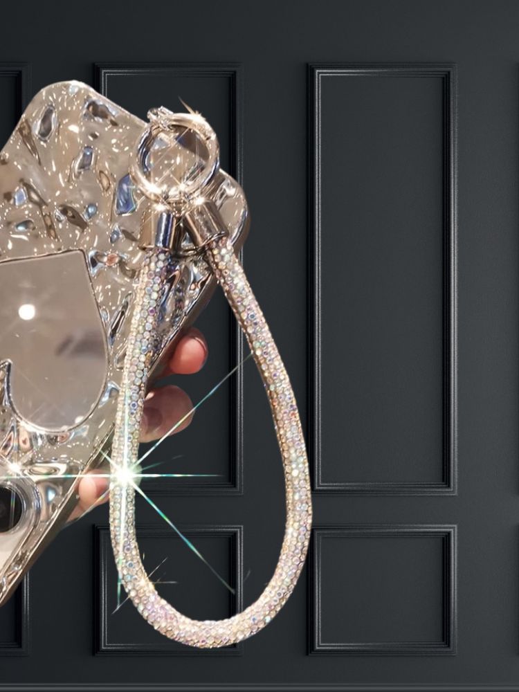 Elegant Diamond Rhinestones Phone Charm Lanyard – phone accessory by JustAndBest India