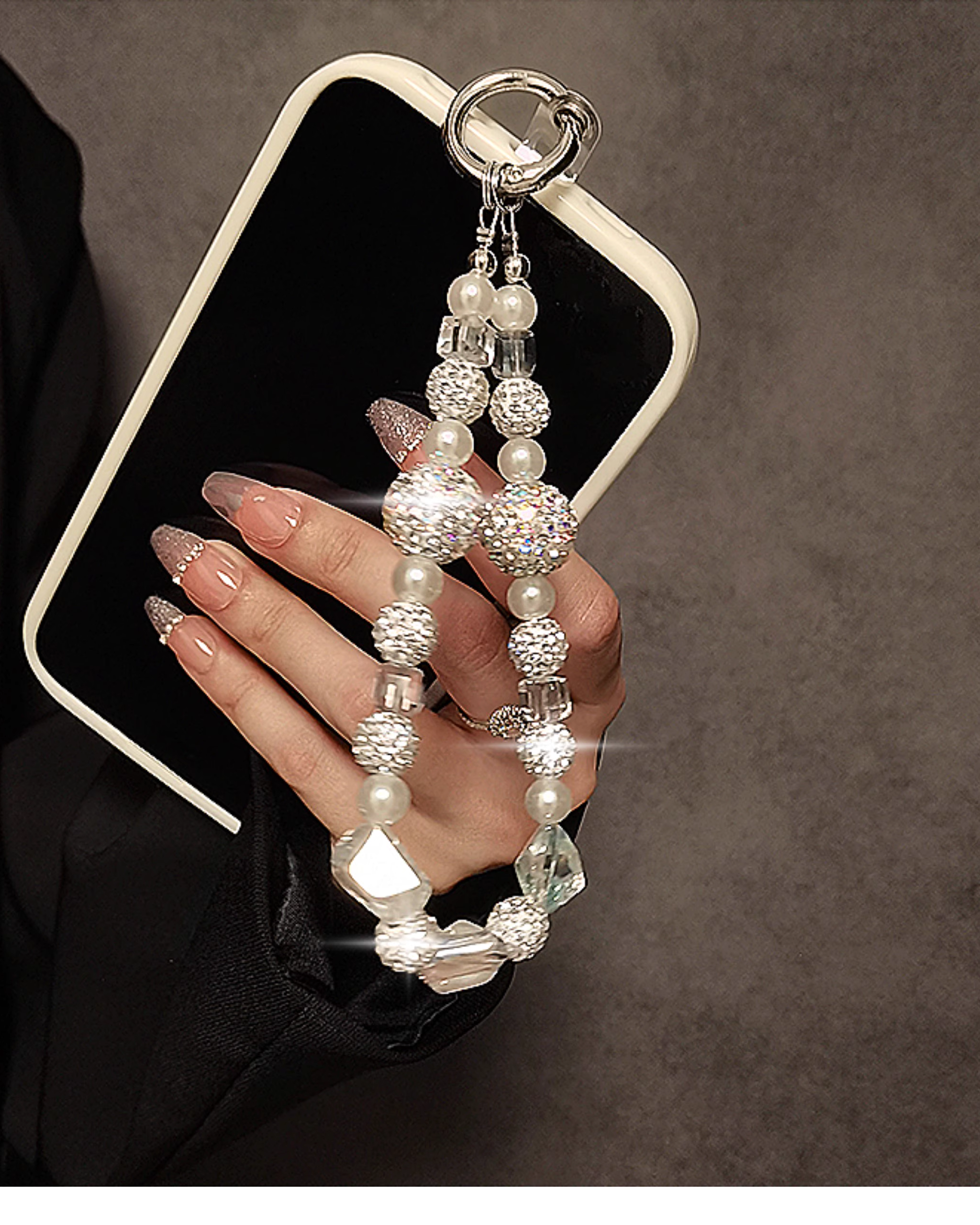 Luxury Pearls and Stones Phone Charm for Default Title | JustAndBest