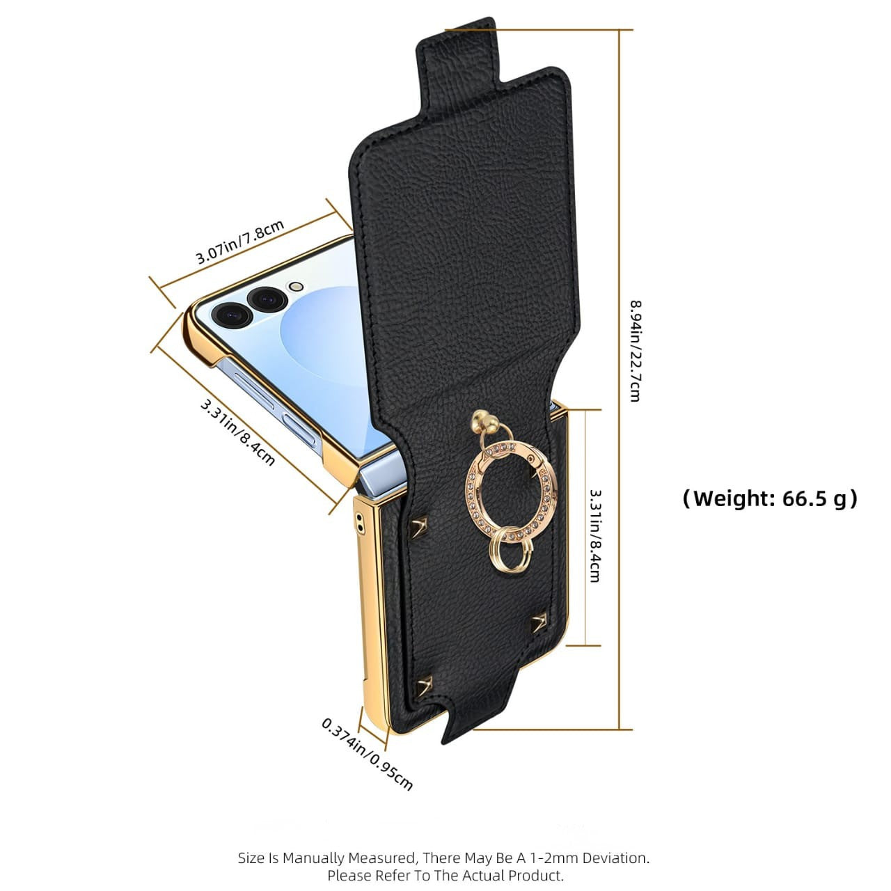 Ring Holder Gold Electroplated Premium Leather Cover – phone accessory by JustAndBest India