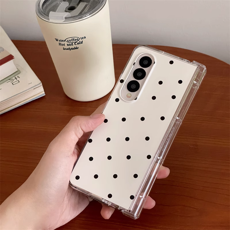 Samsung Galaxy Z Fold 3 Polka Dots Matte Cover(with ) - colour options