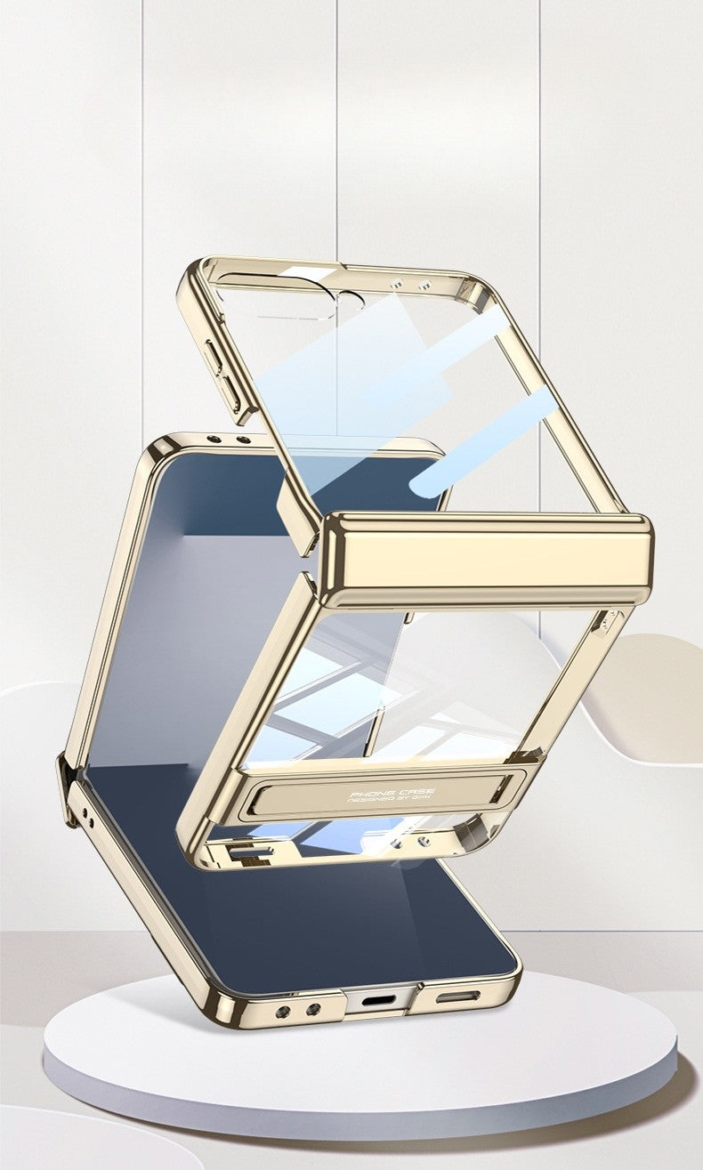 Samsung Galaxy Z Flip 7 Gold Electroplated Stand Cover() - protective case detail