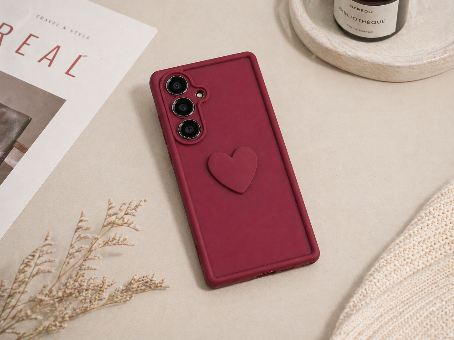 Samsung Galaxy S26 Series 3D Heart Matte Cover - lifestyle