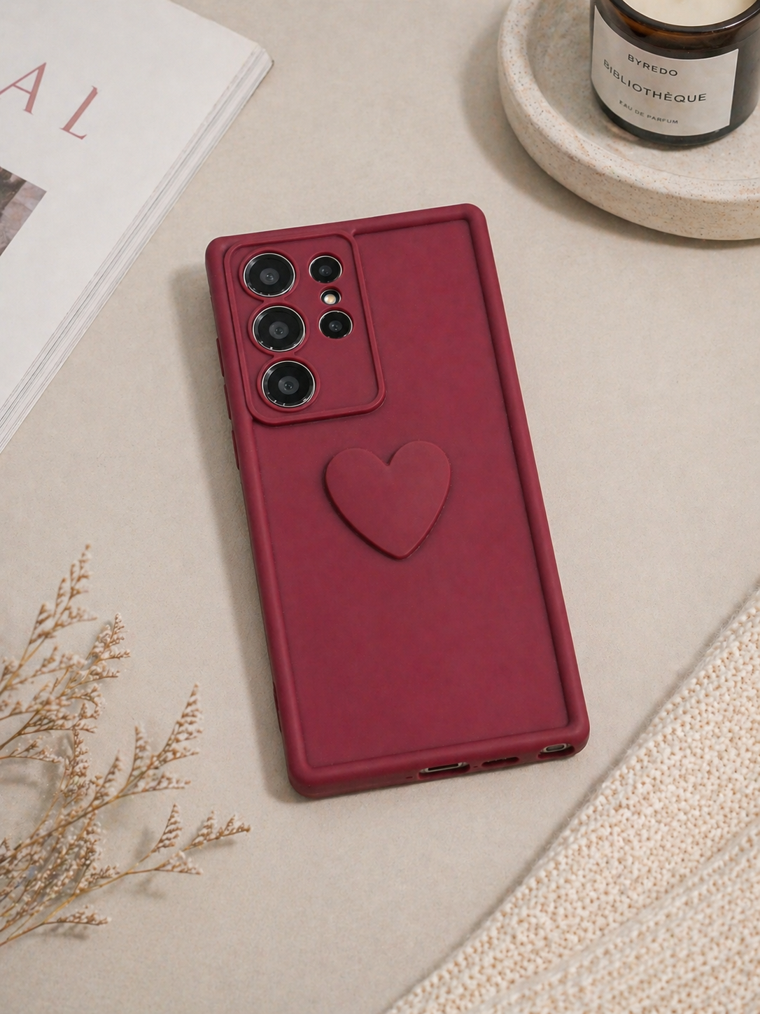 Samsung Galaxy S26 Series 3D Heart Matte Cover - slim profile