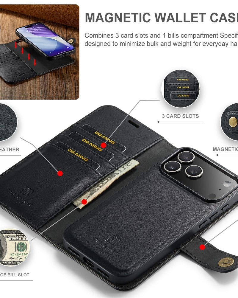 Two-In-One Wallet Style Premium Leather Luxury Flip Cover iPhone cover – JustAndBest India
