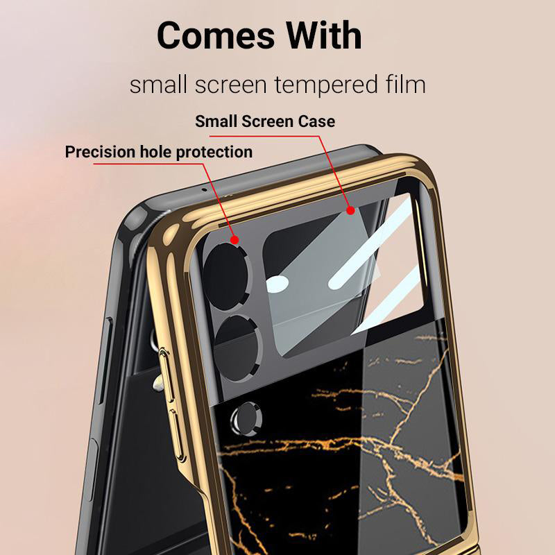 Samsung Galaxy Z Flip 5 Plated Marble Pattern Cover - phone case