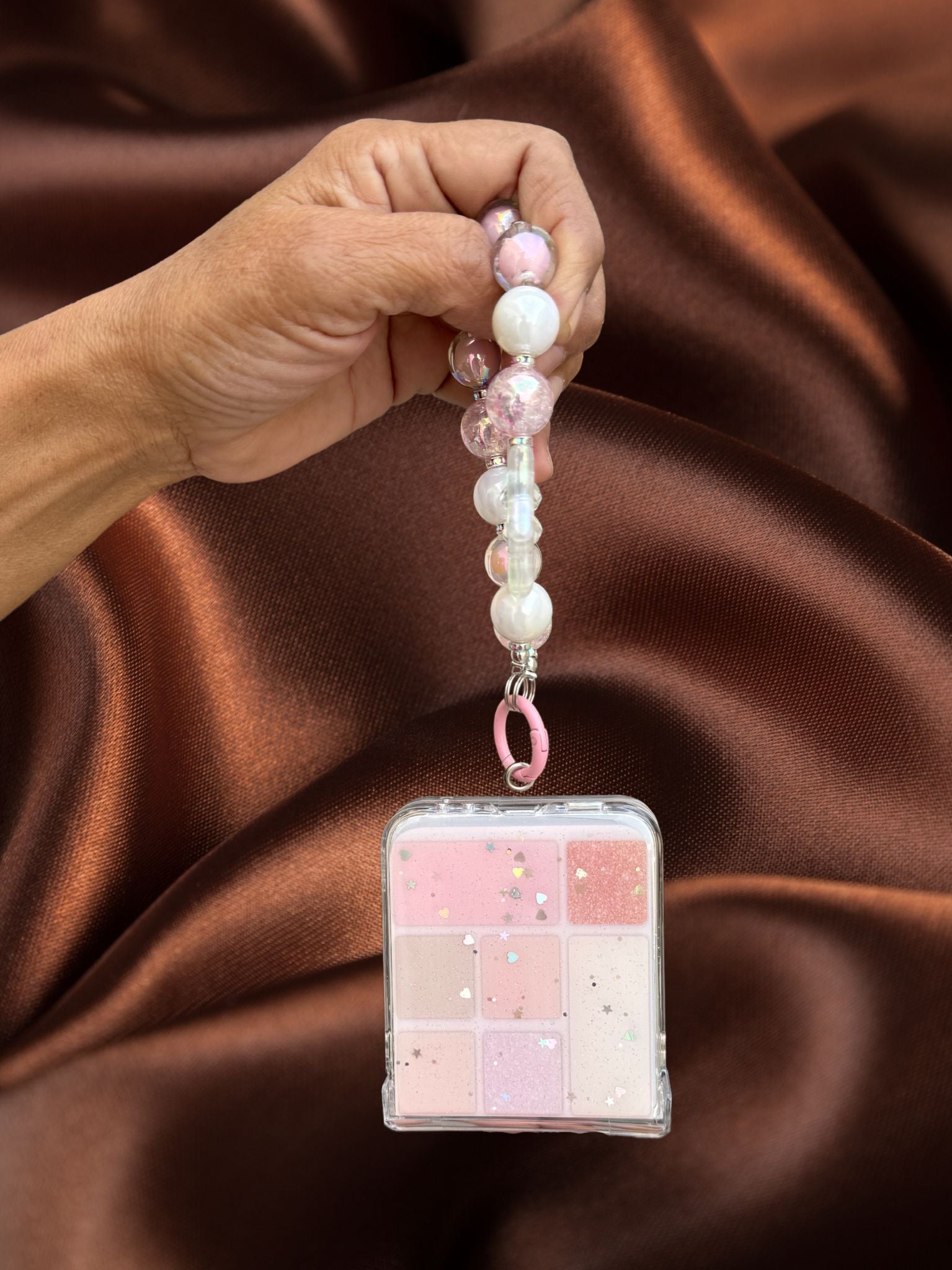 Elegant Makeup Blocks Glitter Cover(with Lanyard) – phone accessory by JustAndBest India