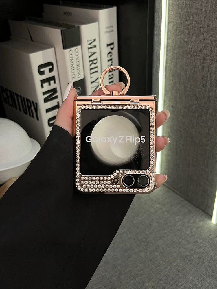 Samsung Galaxy Z Flip 3 Diamond Rhinestones Leather Cover - lifestyle