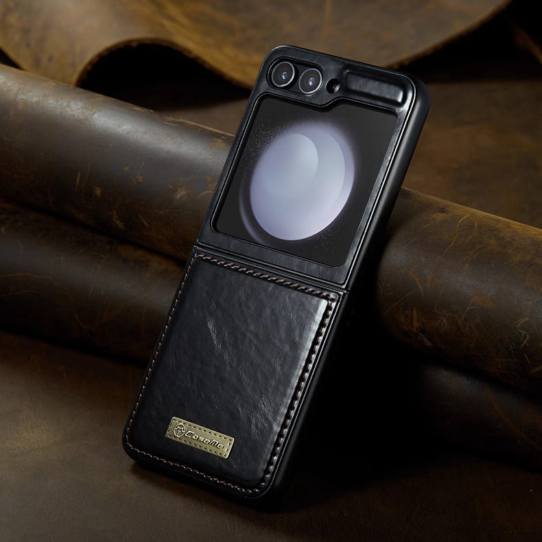 Samsung Galaxy Z Flip 5 Classic Vintage Leather Case | Luxury Leather