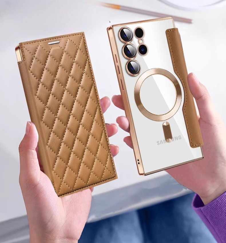 Diamond Pattern Premium Leather Luxury Flip Cover iPhone cover – JustAndBest India