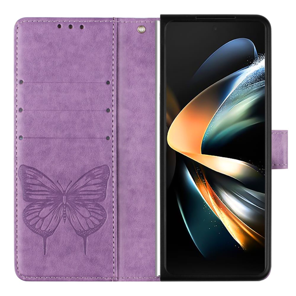 Samsung Galaxy Z Fold 3 Purple Butterflies Flip Cover - lifestyle