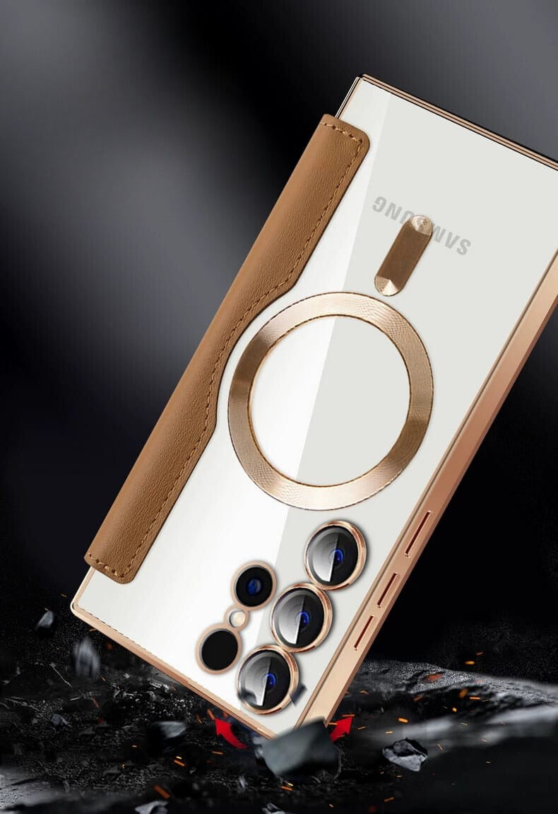 Gold Electroplated Premium Leather Luxury Flip Case iPhone cover – JustAndBest India