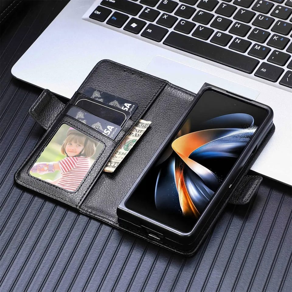 Samsung Galaxy Z Fold 3 Wallet Style Leather Flip Cover - lifestyle