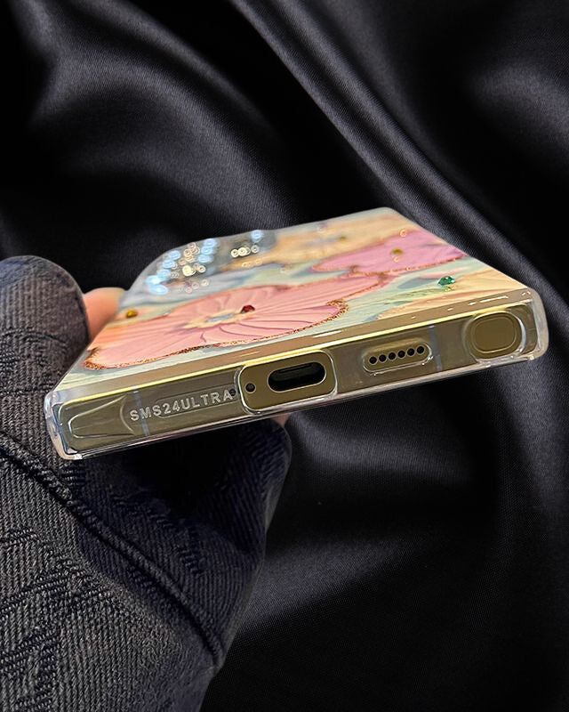 Cute Floral Glossy Glitter Cover iPhone cover – JustAndBest India