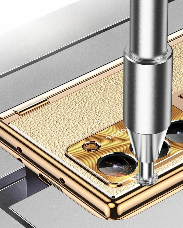Samsung Galaxy Z Fold 6 Gold Leather Stylus Cover - case features