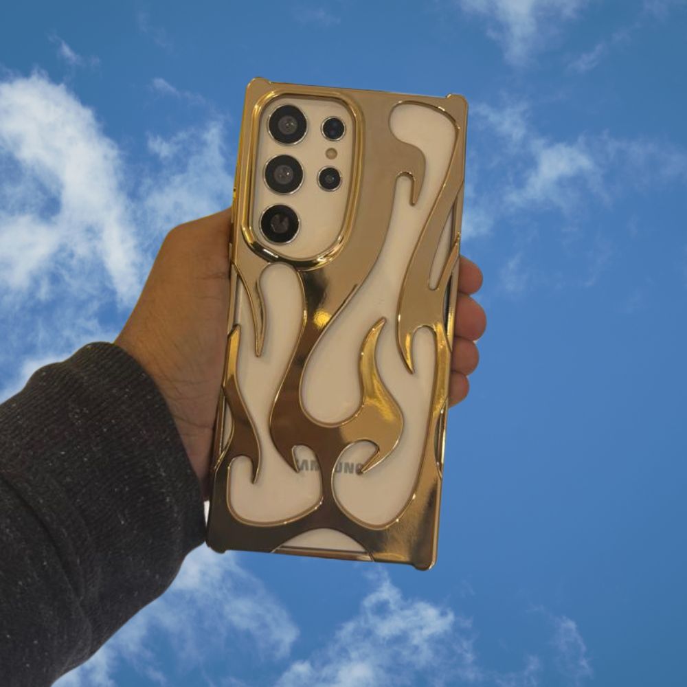 Samsung Galaxy S25 Series 3D Flame Gold Electroplated Cover - slim profile