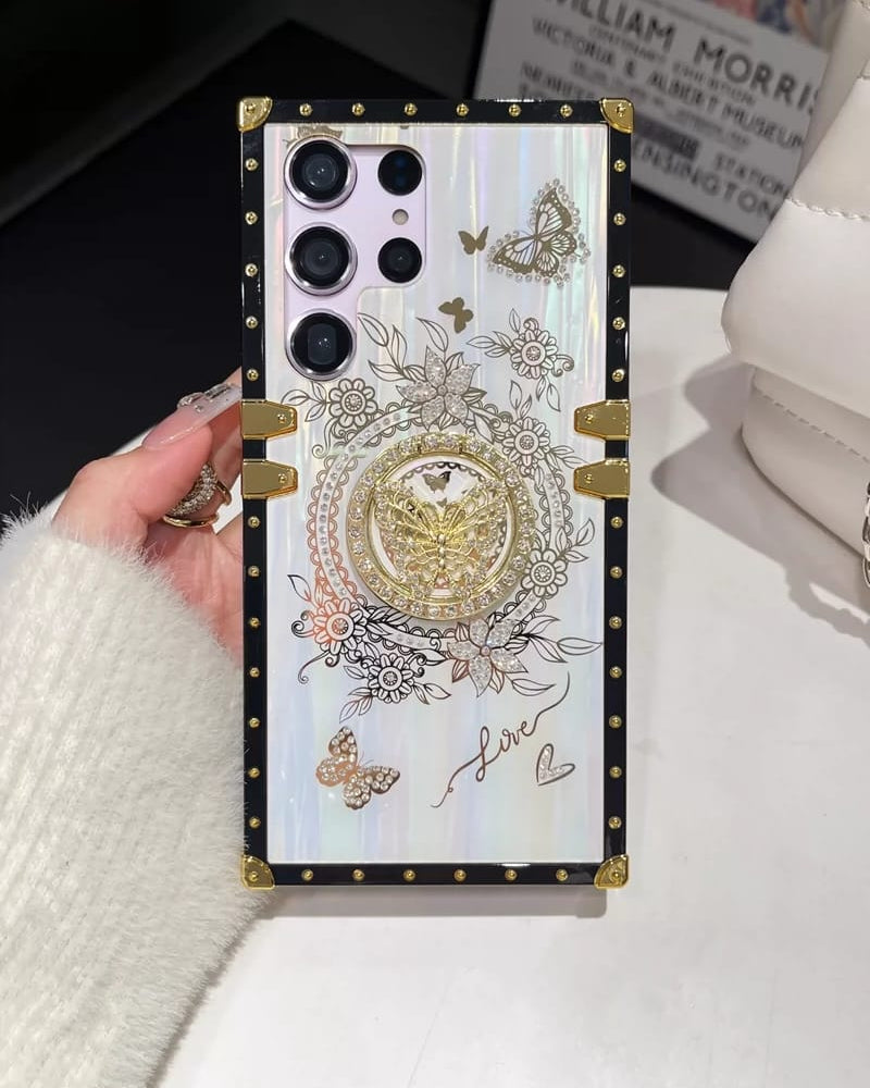 Zazzy Butterfly Rhinestones Ring Holder Luxury Cover – phone accessory by JustAndBest India