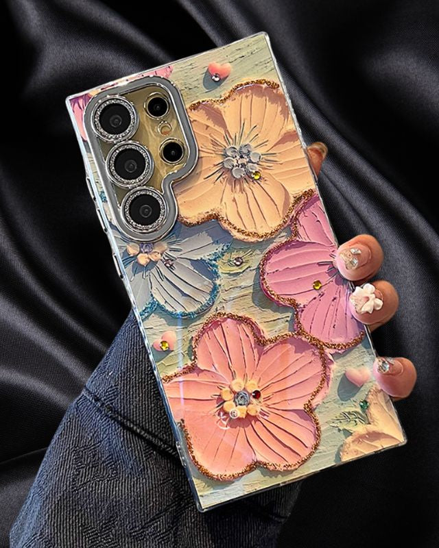 Cute Floral Glossy Glitter Cover iPhone cover – JustAndBest India