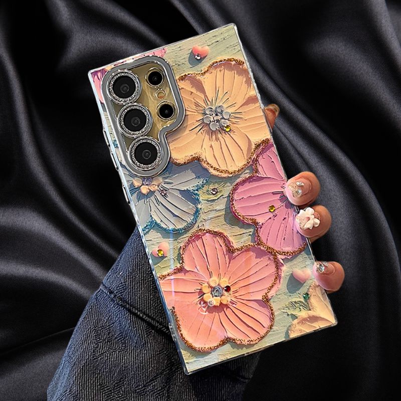 Cute Floral Glossy Glitter Cover iPhone cover – JustAndBest India