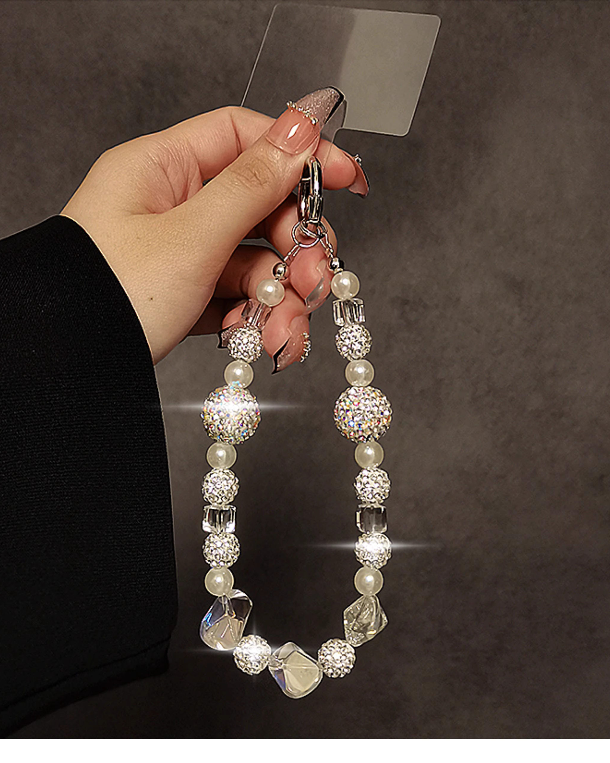 Luxury Pearls and Stones Phone Charm for Default Title - protective case detail