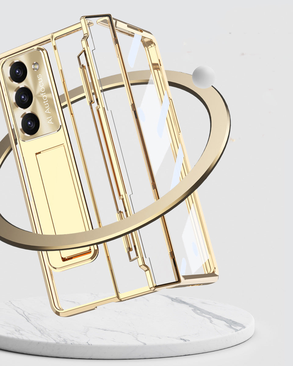 gold cover transparent Z Fold 5 case