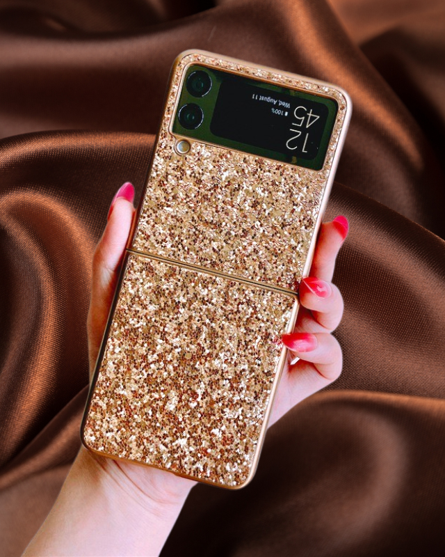 golden Glitter Cover for Samsung Z Flip 4