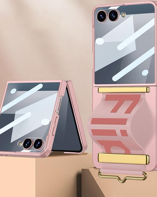 Samsung Galaxy Z Flip 7 Hand Strap Pink Matte Cover ()