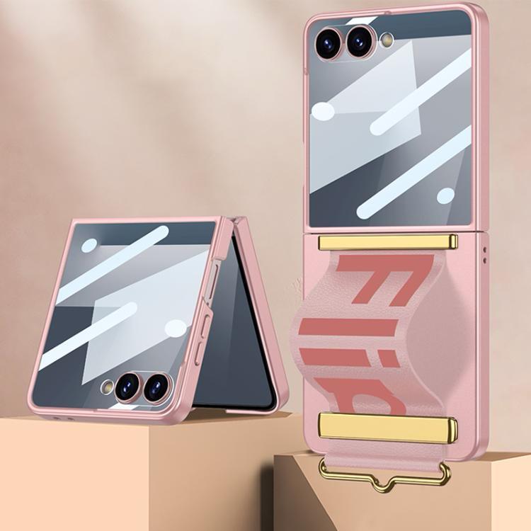 Samsung Galaxy Z Flip 7 Hand Strap Pink Matte Cover ()