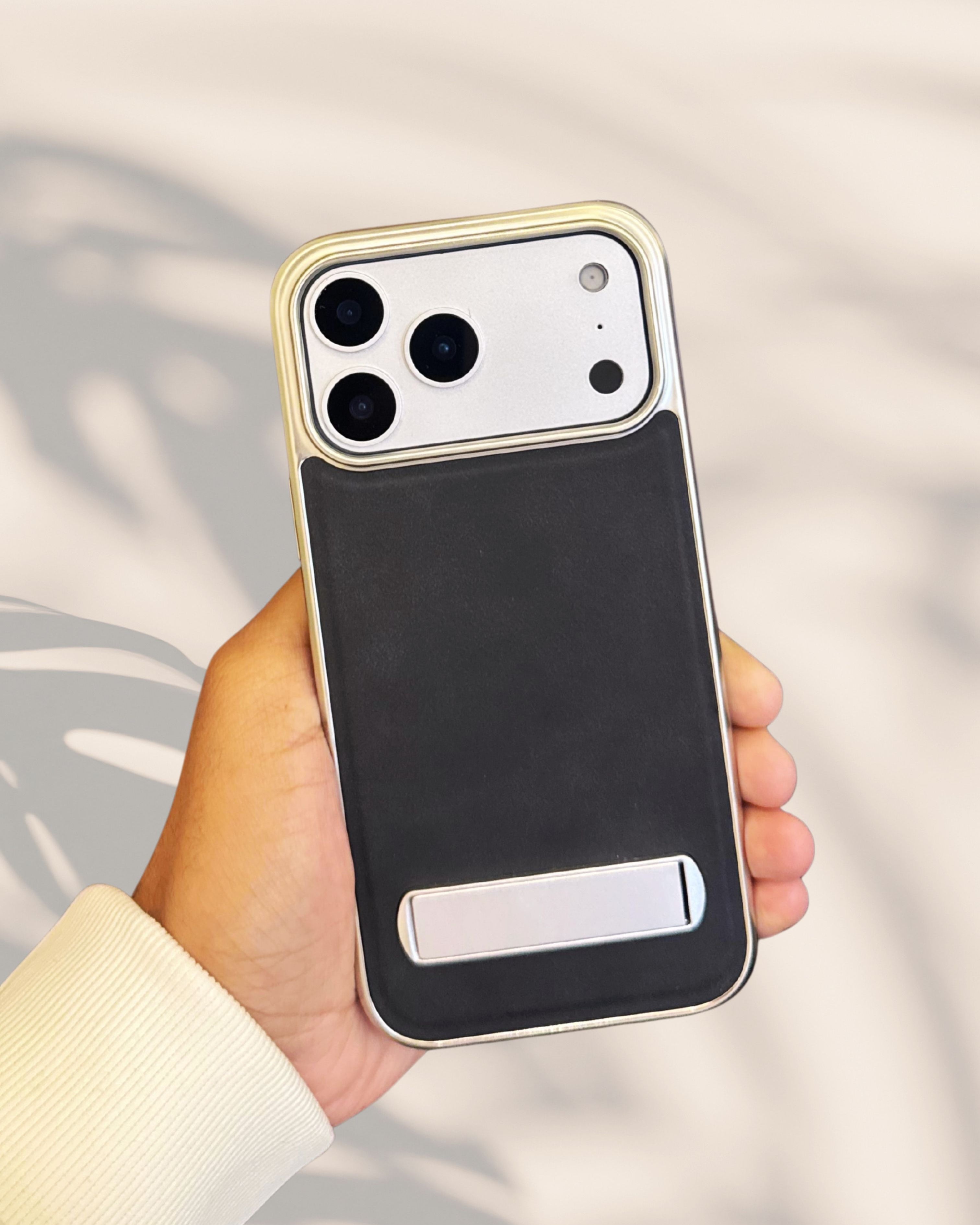 Alcantara Leather Kickstand Luxury Cover – phone accessory by JustAndBest India