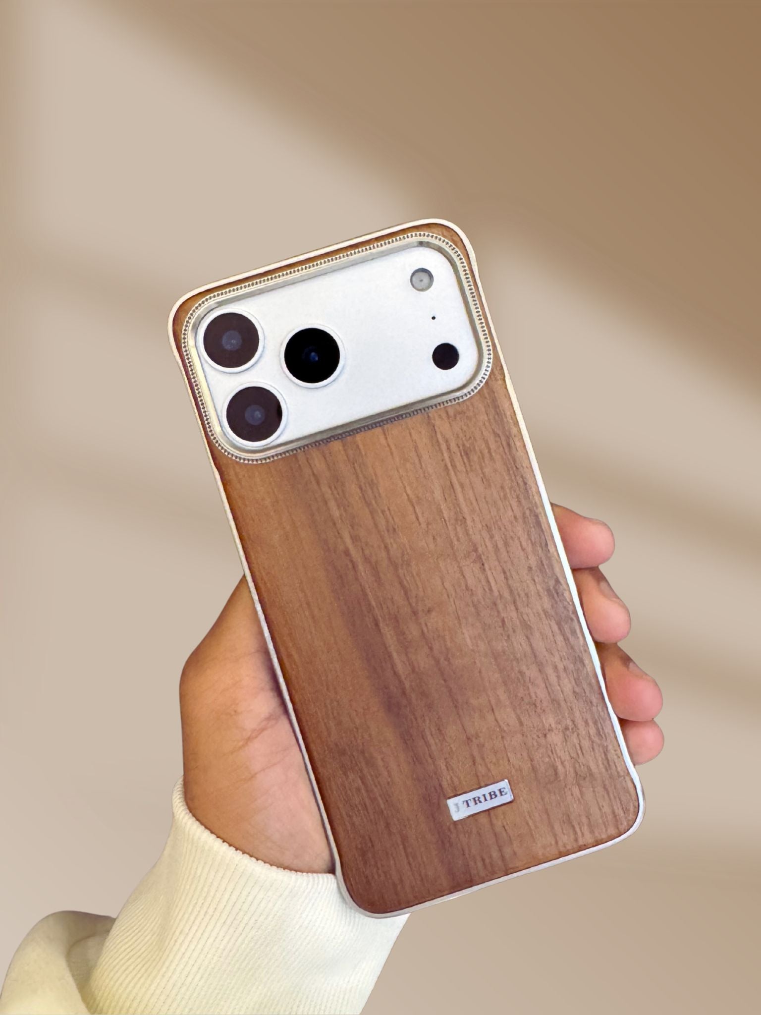 iPhone 17 Series Wooden Slim Metallic Cover - protective case detail