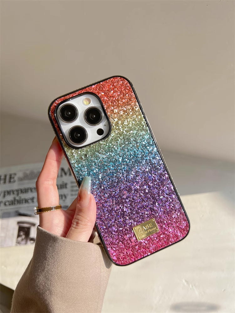 Rainbow Glitter Bling Rhinestones Luxury Cover iPhone cover – JustAndBest India