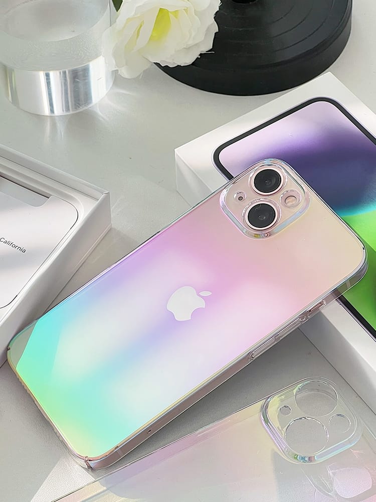 iPhone 13 Series Aurora Light Effect Shiny Ultra Thin Transparent Cove - protective case detail