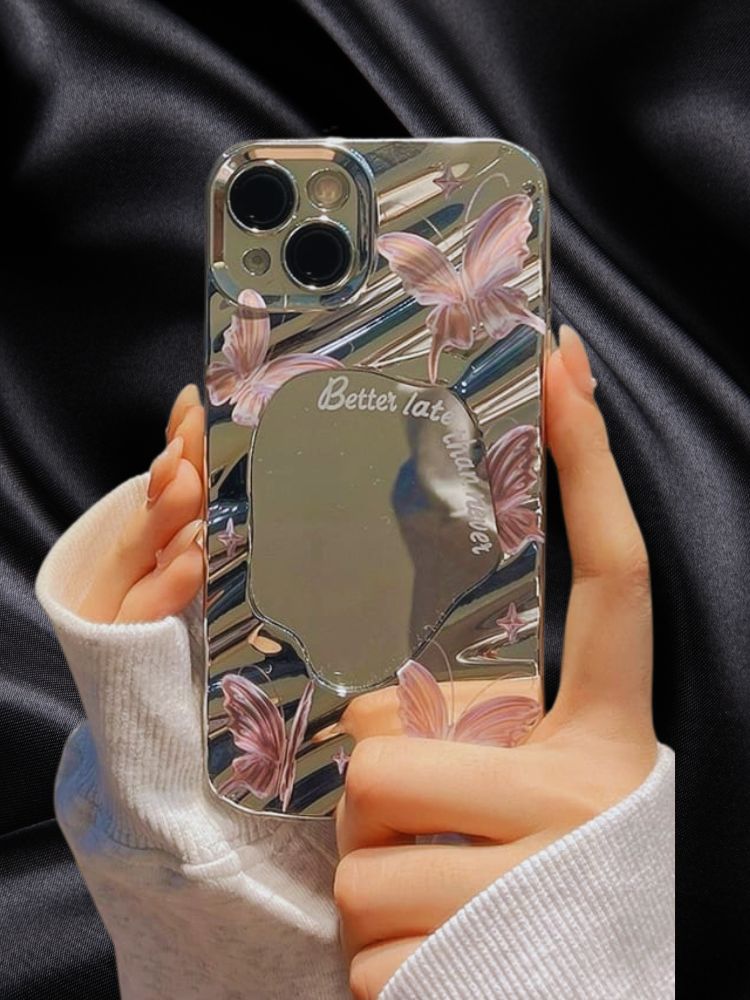 Elegant Shining Butterflies Mirror Case iPhone cover – JustAndBest India