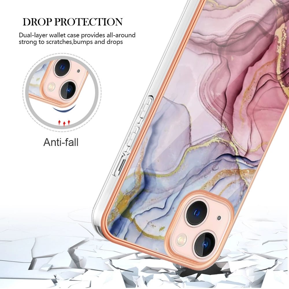 iPhone 15 Glossy Marble Pattern Case - protective case detail