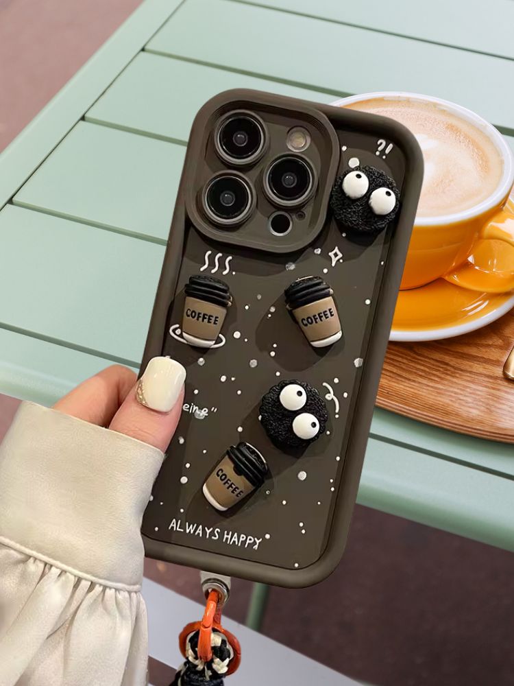 iPhone 15 Pro 3D Coffee Badges Cover - case features