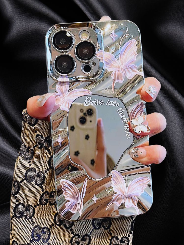 Elegant Shining Butterflies Mirror Case iPhone cover – JustAndBest India
