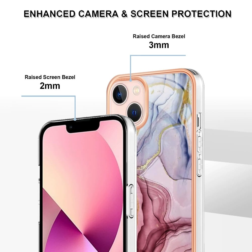 iPhone 15 Glossy Marble Pattern Case - lifestyle
