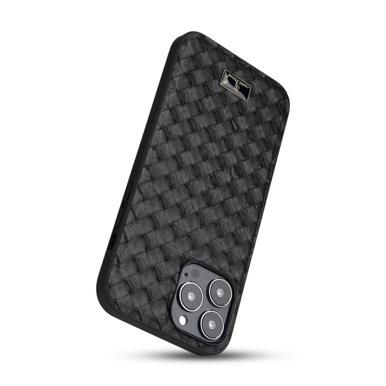 iPhone 15 Woven Grid Leather Cover - protective case detail