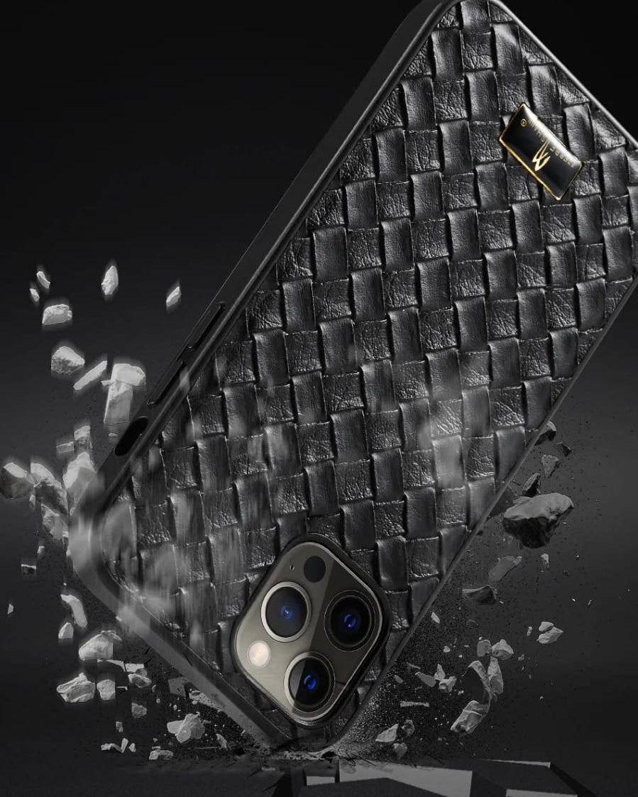 Woven Grid Premium Leather Cover iPhone cover – JustAndBest India