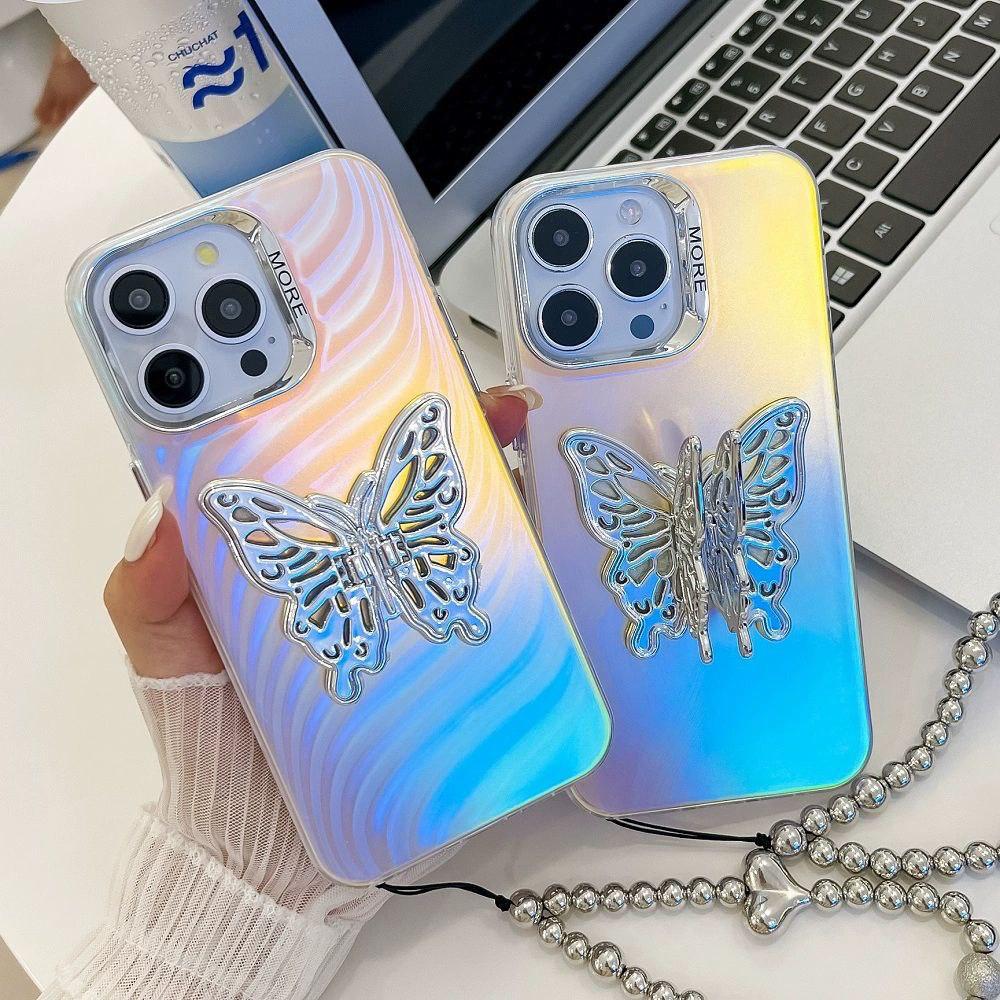 iPhone 15 3D Butterfly Holder Cover - phone case
