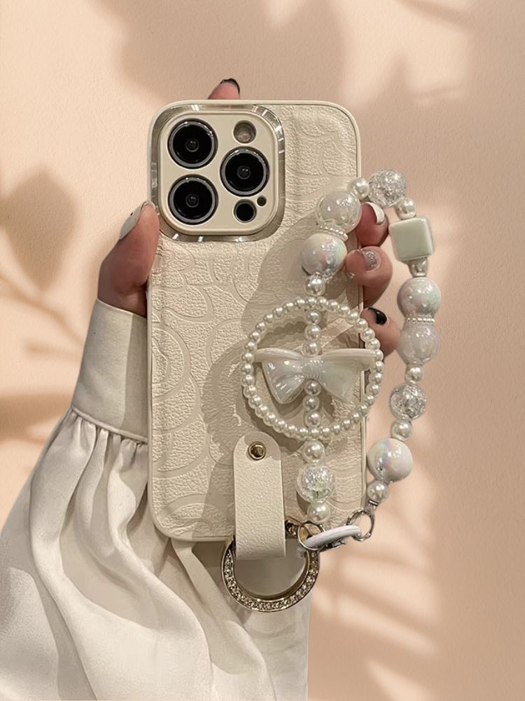 iPhone 14 White 3D Floral Cover | Phone Accessory