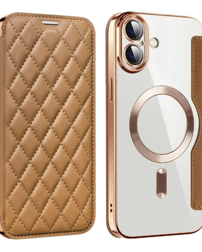 Gold Electroplated Premium Leather Luxury Flip Case iPhone cover – JustAndBest India