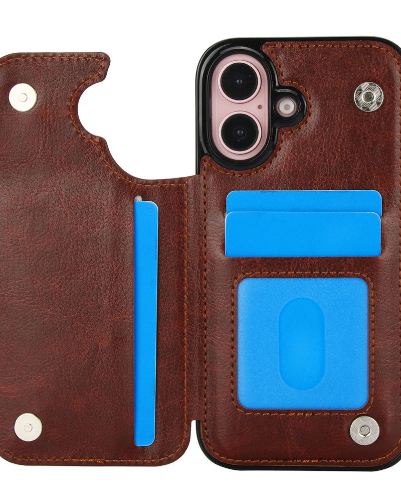 iPhone 17 Wallet Style Leather Case - lifestyle