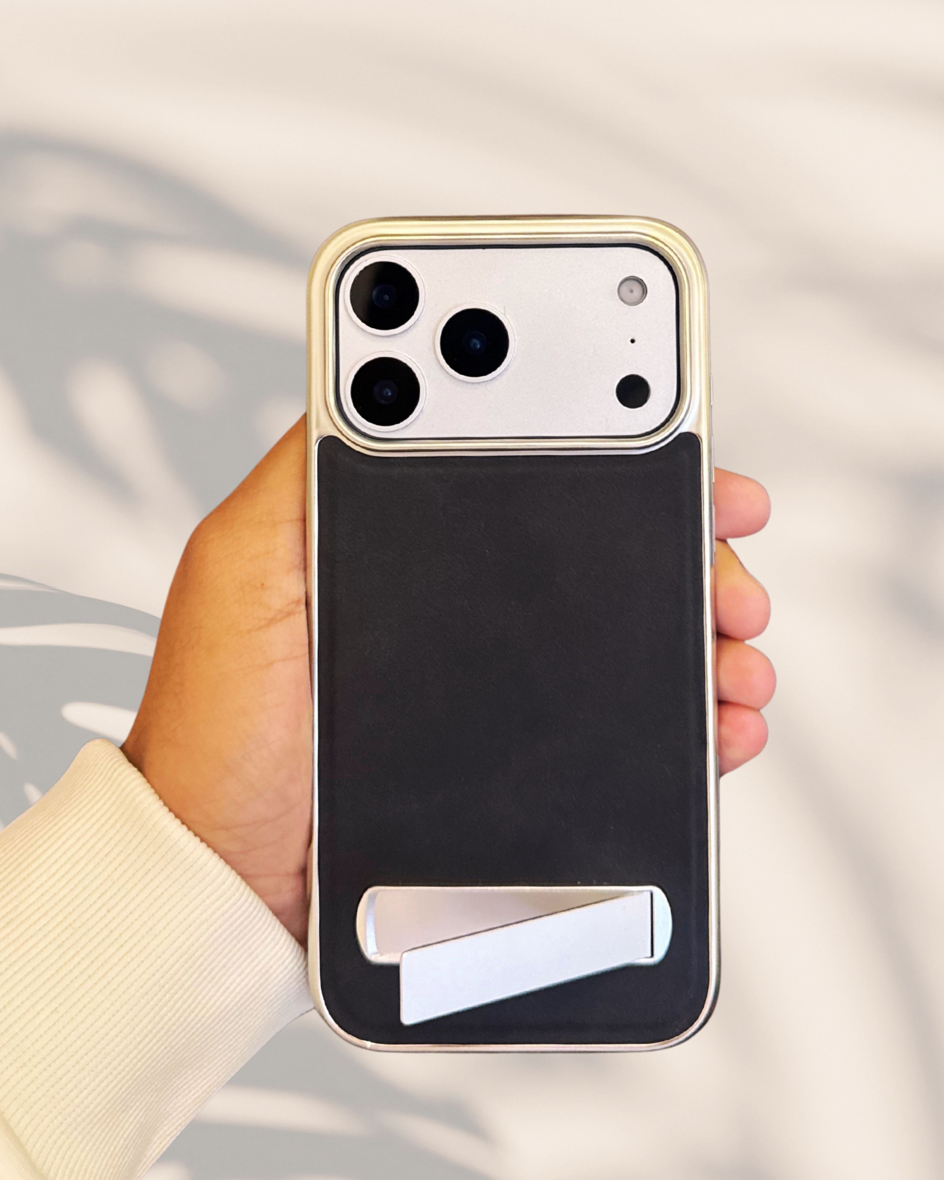 Alcantara Leather Kickstand Luxury Cover – phone accessory by JustAndBest India