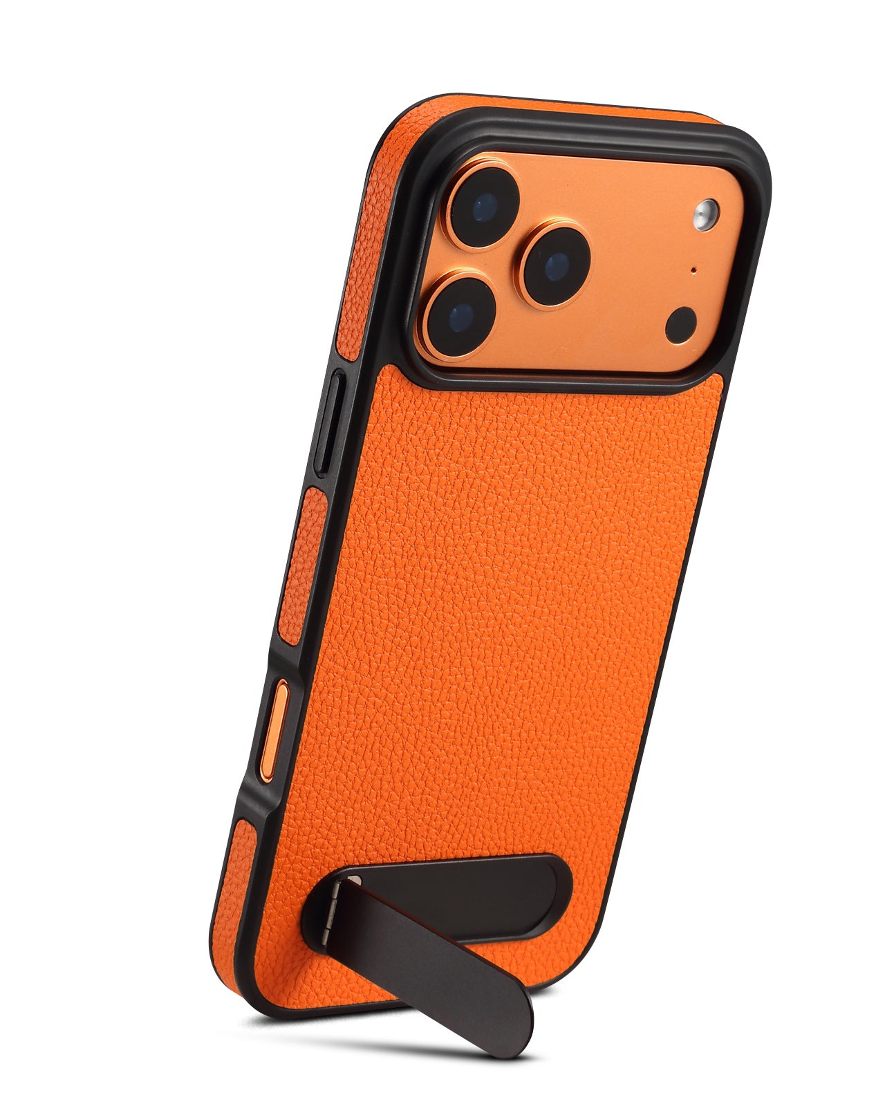 Cosmic Orange Leather Kickstand Cover – phone accessory by JustAndBest India