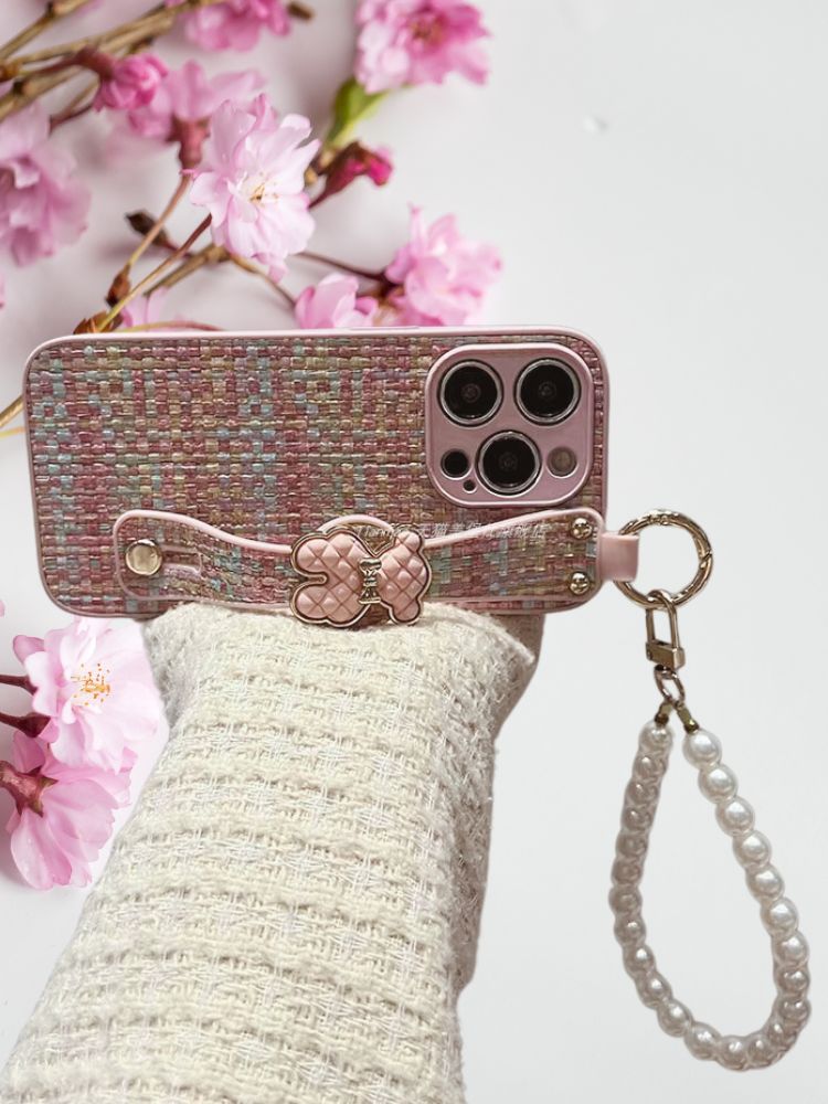 iPhone 15 Plus Hand Strap Pearl Cover - protective case detail