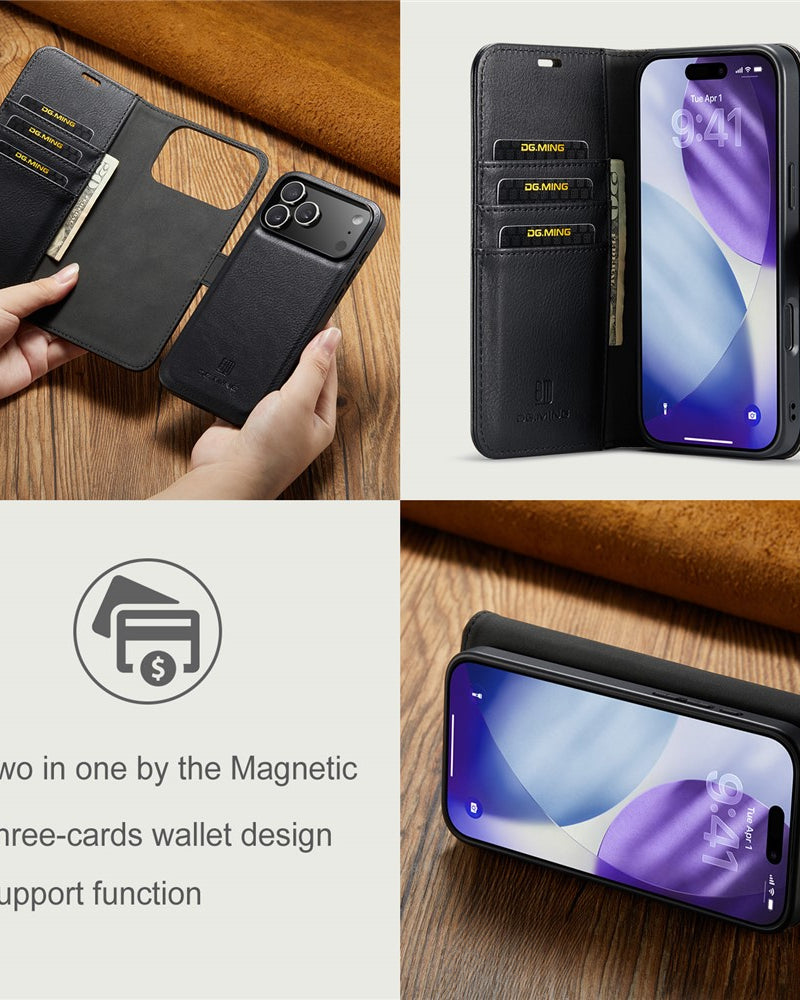 Two-In-One Wallet Style Premium Leather Luxury Flip Cover iPhone cover – JustAndBest India