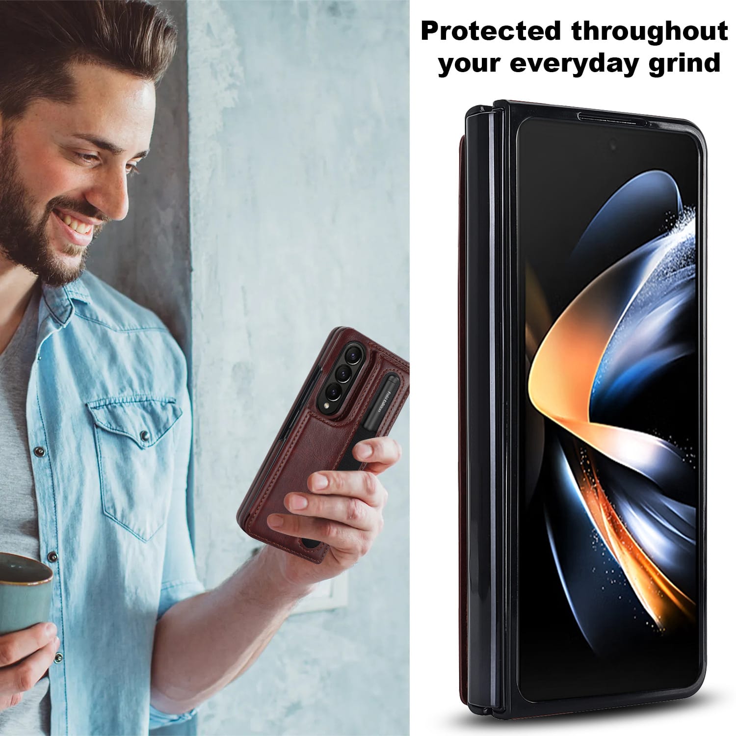 Samsung Galaxy Z Fold 3 Wallet Style Leather Cover - phone case